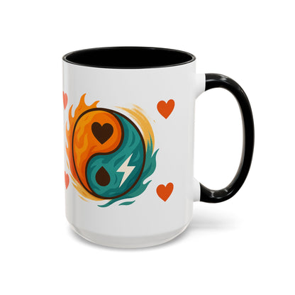 Bold Yin Yang Accent Coffee Mug – 11oz & 15oz – Perfect for Coffee Lovers