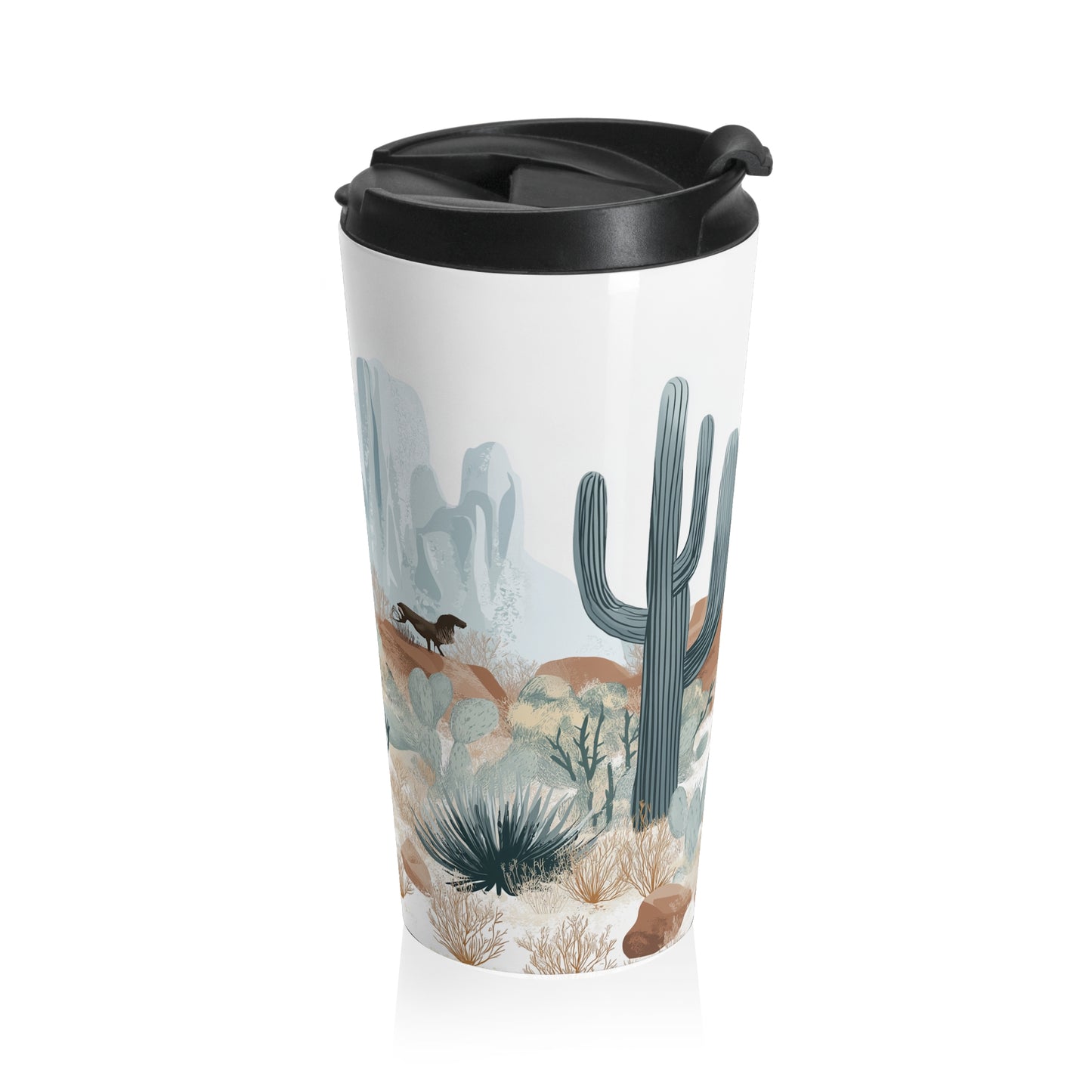 Desert Landscape Stainless Steel Travel Mug - Coffee Thermos - Travel Mug - Southwestern Desert Travel Mug