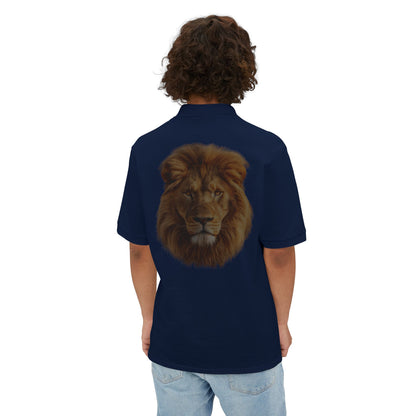 Men's Polo Striking Lion Design
