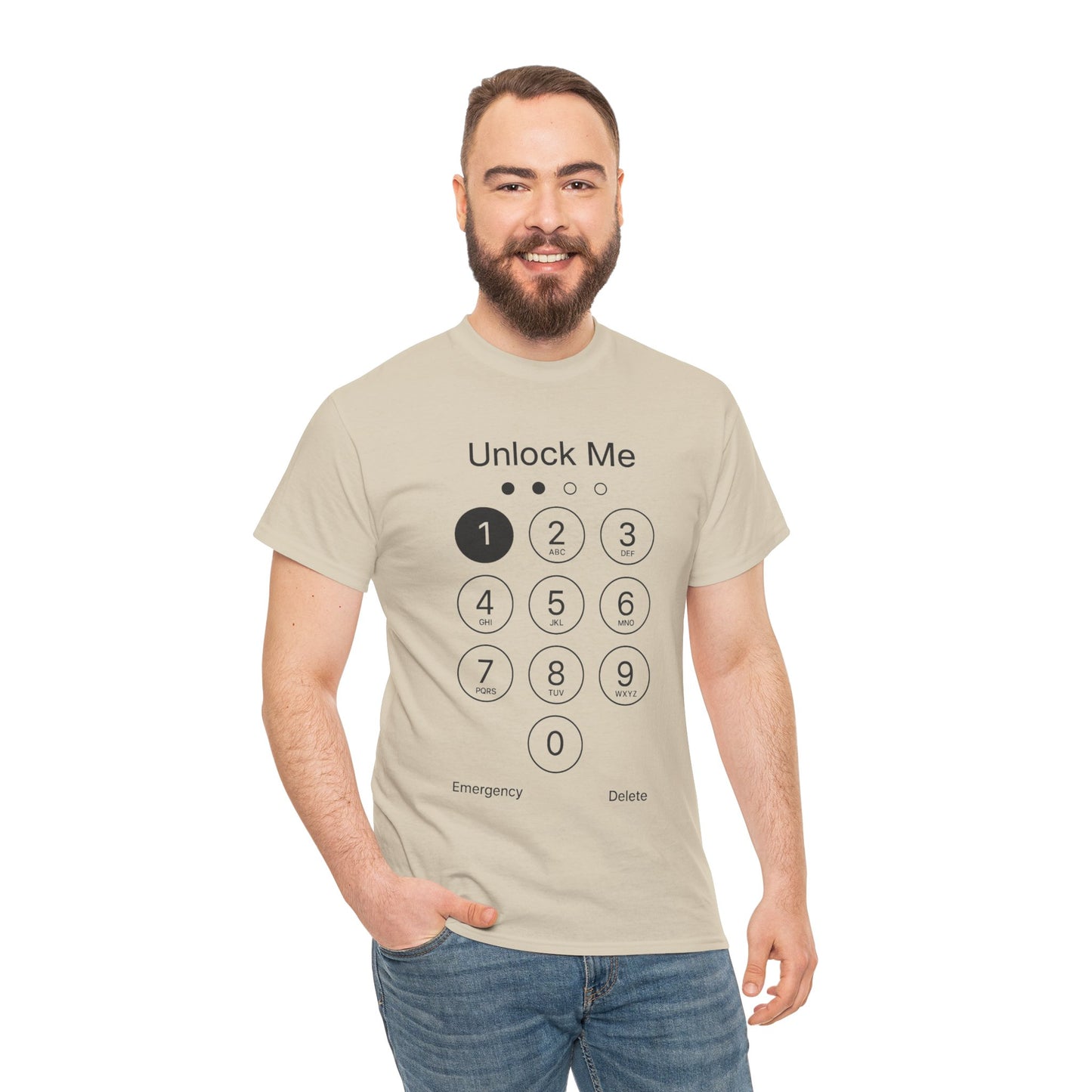 Unlock Me Graphic Tee, Funny T-Shirt for Tech Lovers, Casual Wear, Gift for Birthdays, Tech-themed Apparel, Unisex Heavy Cotton Tee