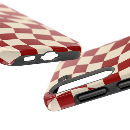 Red Wavy Checker Phone Case