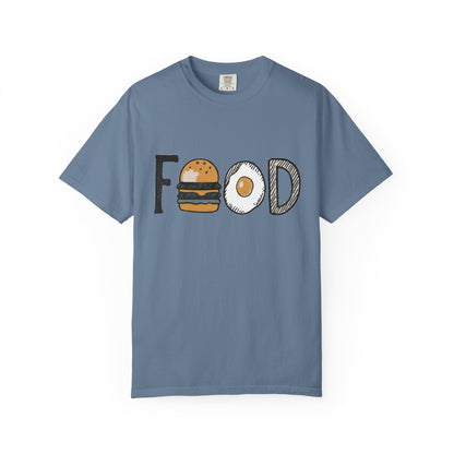 Food Unisex Garment-Dyed T-Shirt | Fun Burger & Egg Graphic