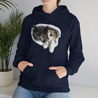 Cute Cat Design for Cat Lovers - Unisex Heavy Blend™ Hooded Sweatshirt - Cat Hoodies for Men and Women