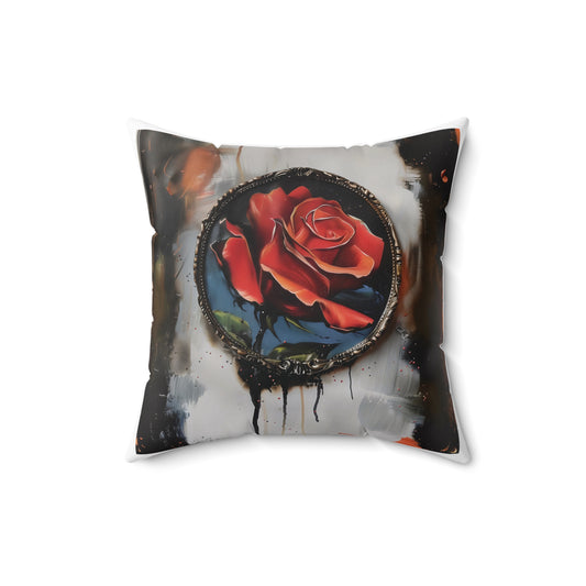 Rose Oil colored and Miniature Square Cushion white