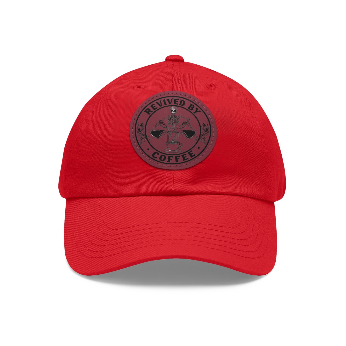 Revived by Coffee Dad Hat with Leather Patch - Perfect Gift for Coffee Lovers
