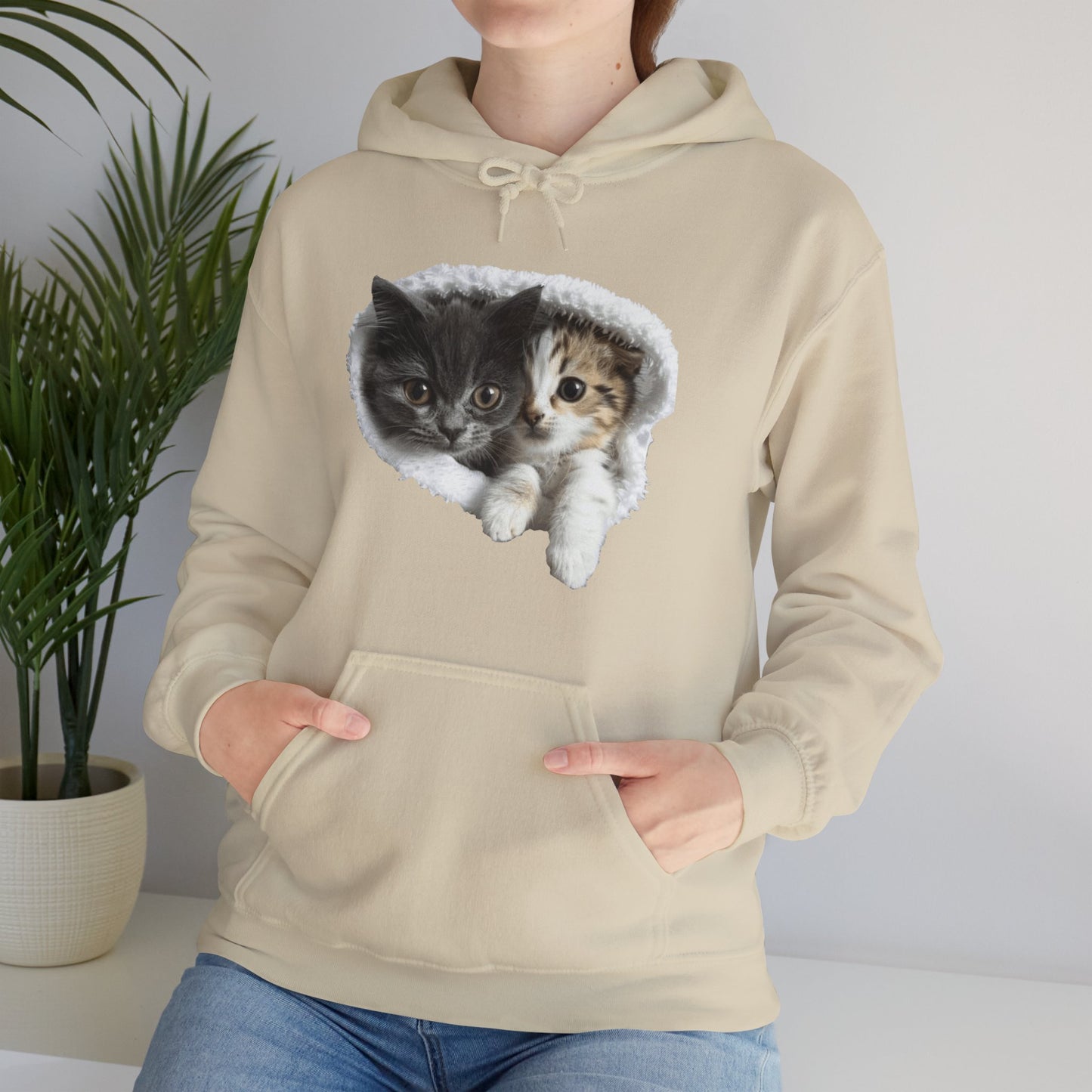 Cute Cat Design for Cat Lovers - Unisex Heavy Blend™ Hooded Sweatshirt - Cat Hoodies for Men and Women