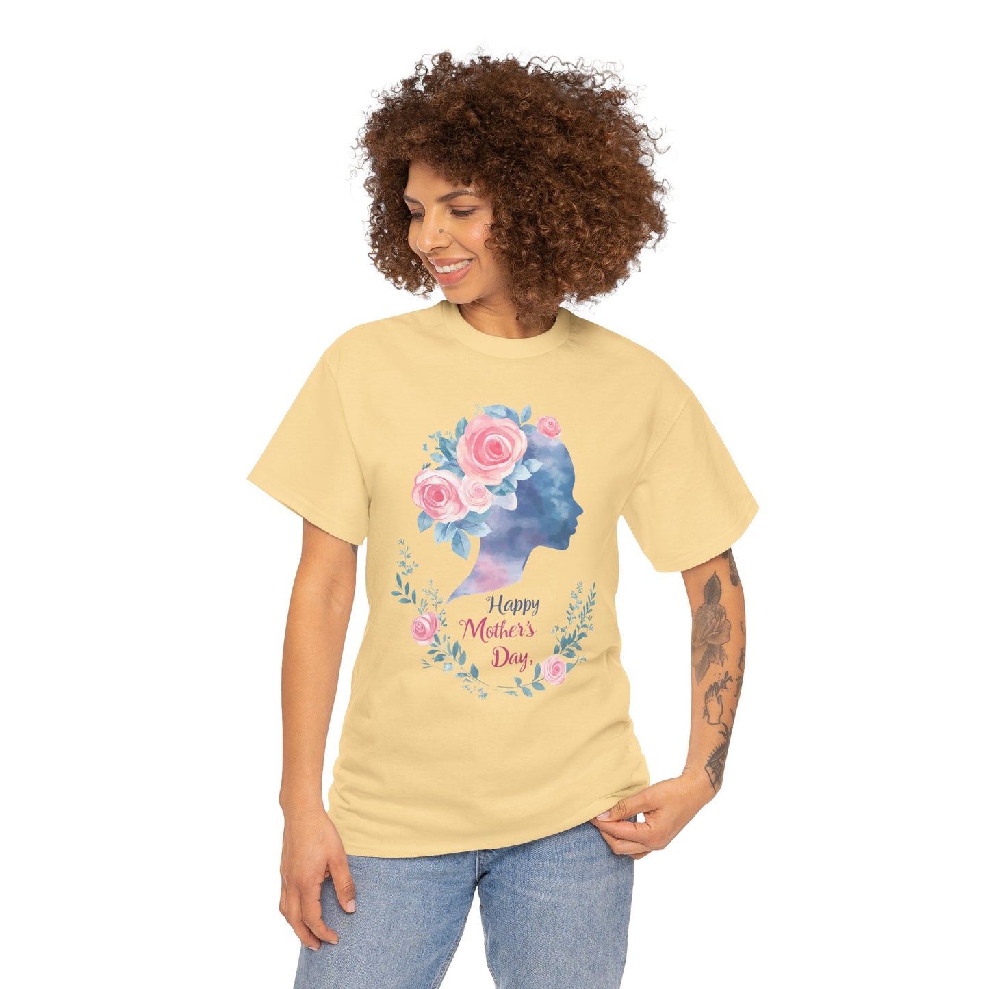 Floral Mother’s Day Heavy Cotton Tee - Gift for Mom