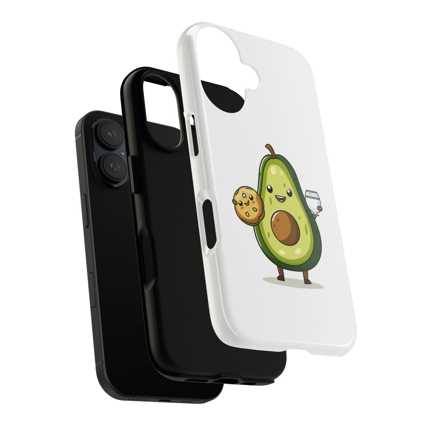 Tough Cases with Cute avocado cartoon character for iPhone, Samsung, and Google case
