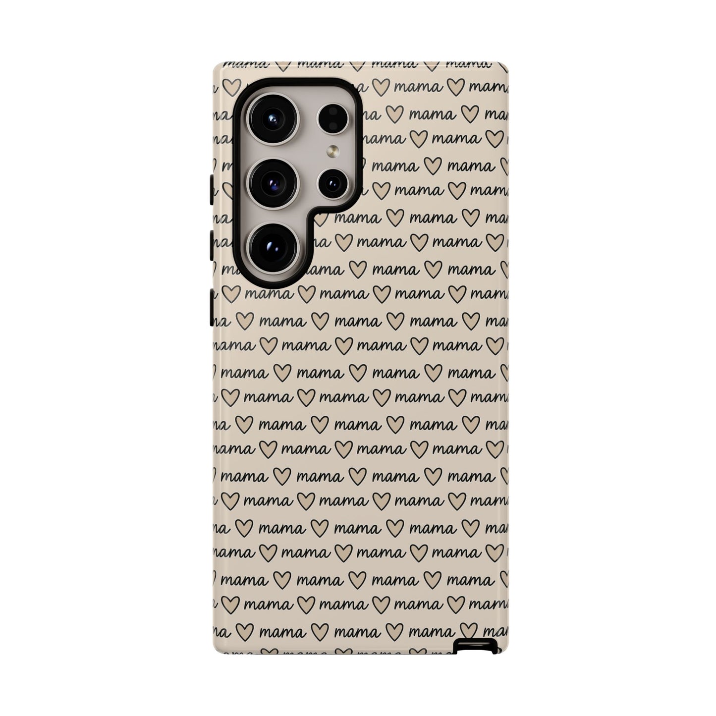 Mama Script Heart Pattern Phone Case