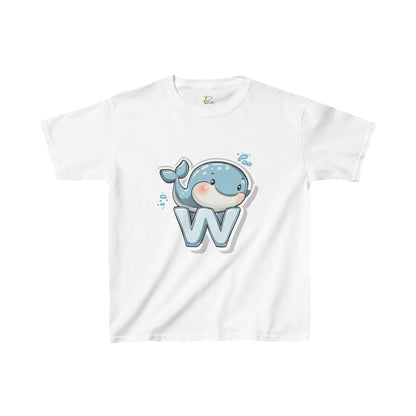 Youth Heavy Cotton™ Tee - Unisex Cute Cartoon Whale Design T-Shirt