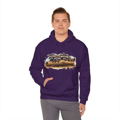 Cozy Raccoon Hooded Sweatshirt - Unisex Heavy Blend™- Raccoon in hoodie - Raccoon Hoodie with ears