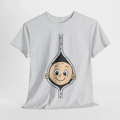 Cute Baby Face Cotton Tee - Fun Graphic T-Shirt for pregnant women