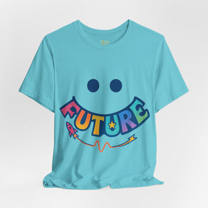Colorful Future Smiley Unisex Tee - Vibrant Graphic T-Shirt for Optimism and Fun - Lightweight Fabric T-shirt