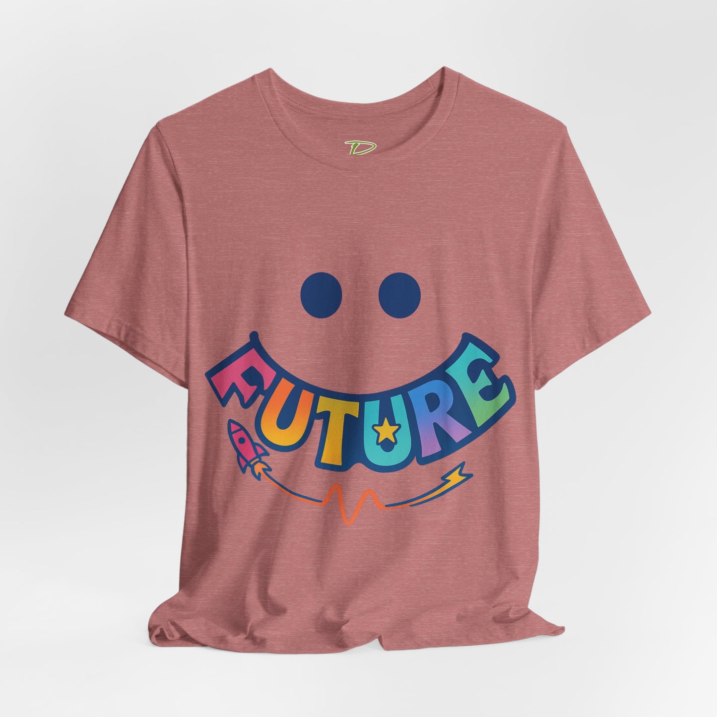 Colorful Future Smiley Unisex Tee - Vibrant Graphic T-Shirt for Optimism and Fun - Lightweight Fabric T-shirt