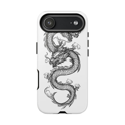 Dragons Phone Cases - Black Ink Tattoo Design of Dragons Tough Cases