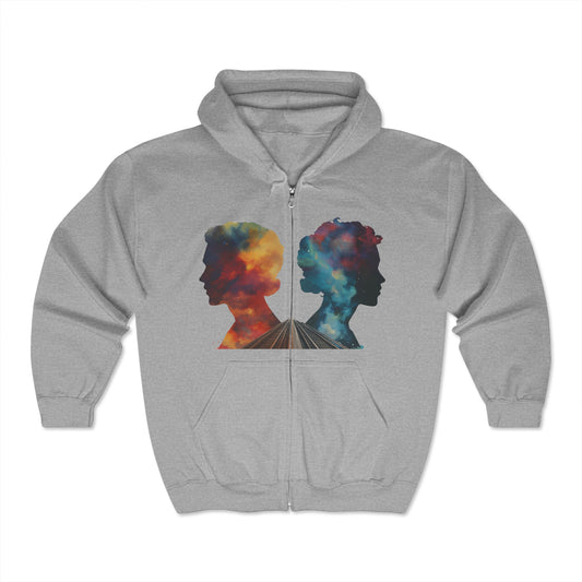 Unisex Heavy Blend™ Full Zip Hooded Sweatshirt - Cosmic Connection Full Zip Zip Hoodie for Women and Men