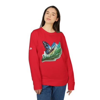 Butterfly Adidas Unisex Fleece Crewneck Sweatshirt