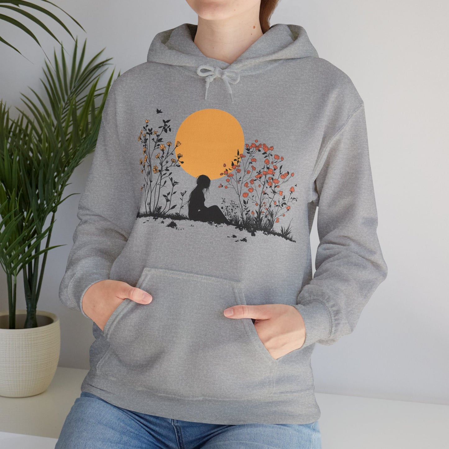 Serene Serenity Unisex Heavy Blend™ Hooded Sweatshirt - Woman & Nature Design Hoodie for Men and Women