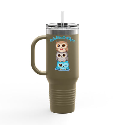 Cute Owl Insulated Travel Mug - 40oz, Perfect for Coffee Lovers