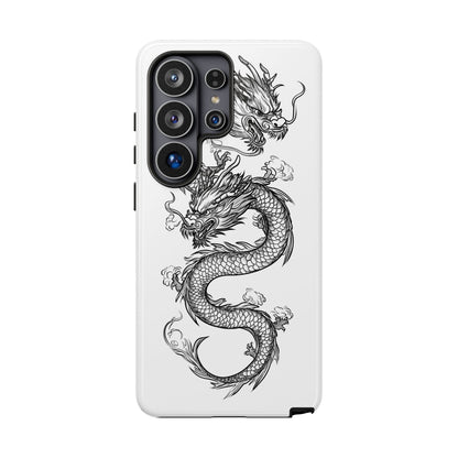 Dragons Phone Cases - Black Ink Tattoo Design of Dragons Tough Cases