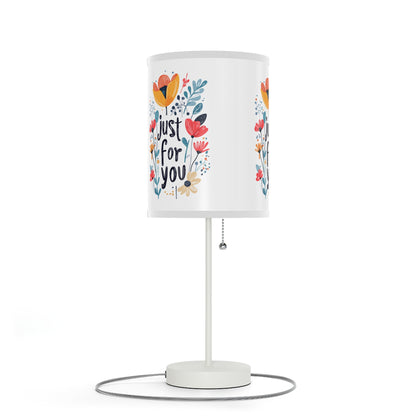 Floral Table Lamp - "Just For You" Design - Gift - Lamp on a Stand, US|CA plug - Table Lamps