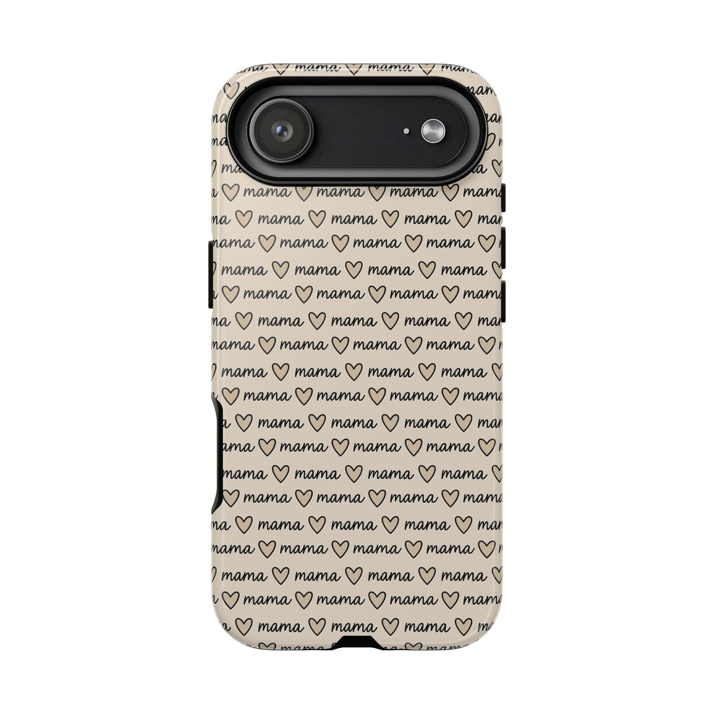 Mama Script Heart Pattern Phone Case
