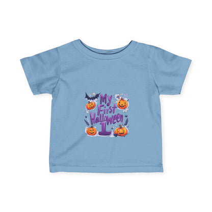 Infant Fine Jersey Tee - Spooky First Halloween - "My First Halloween" Cute Cartoon Design