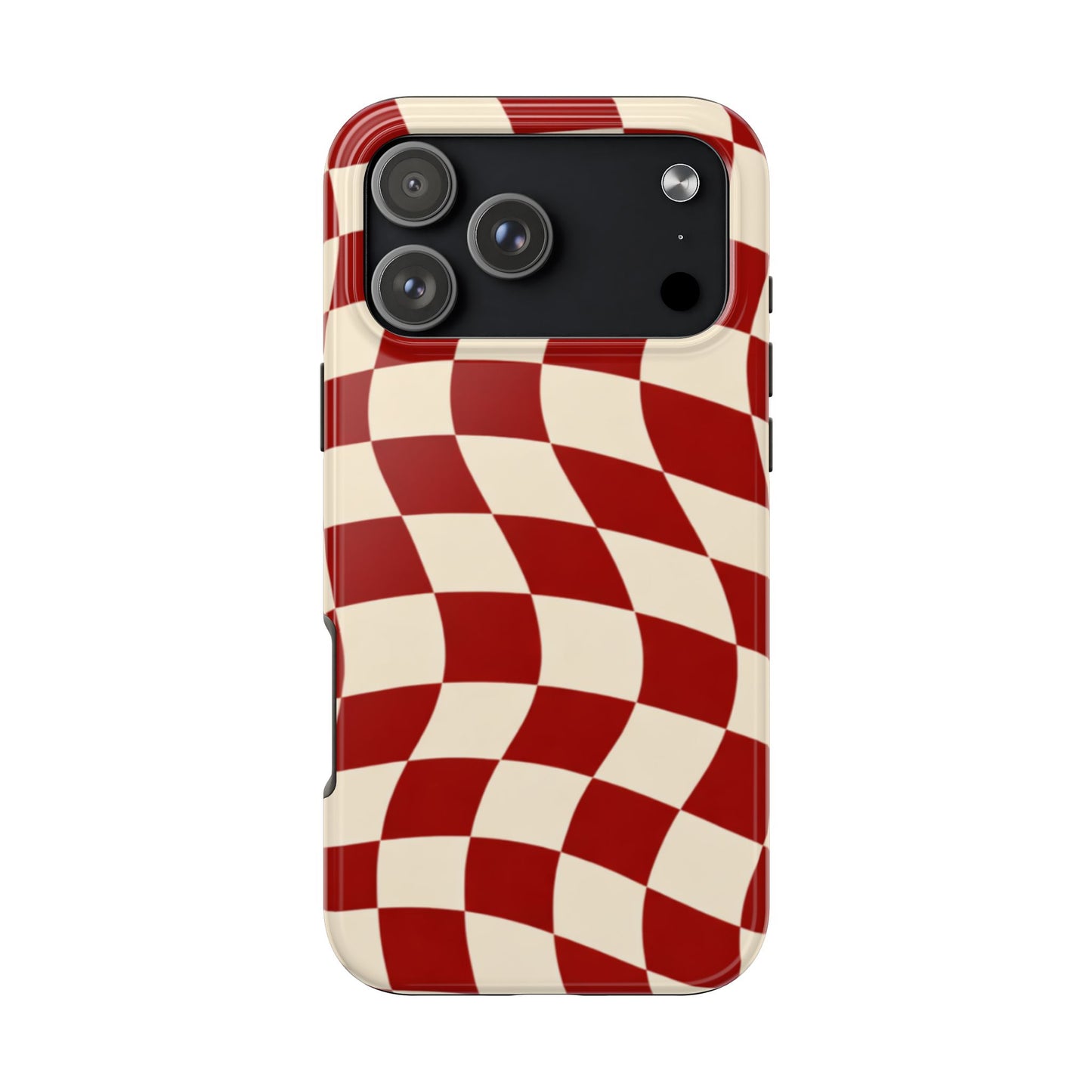 Red Wavy Checker Phone Case