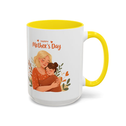 Happy Mother's Day Accent Coffee Mug - 11oz & 15oz, Perfect Gift for Moms