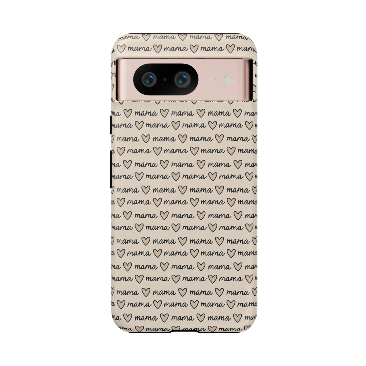 Mama Script Heart Pattern Phone Case