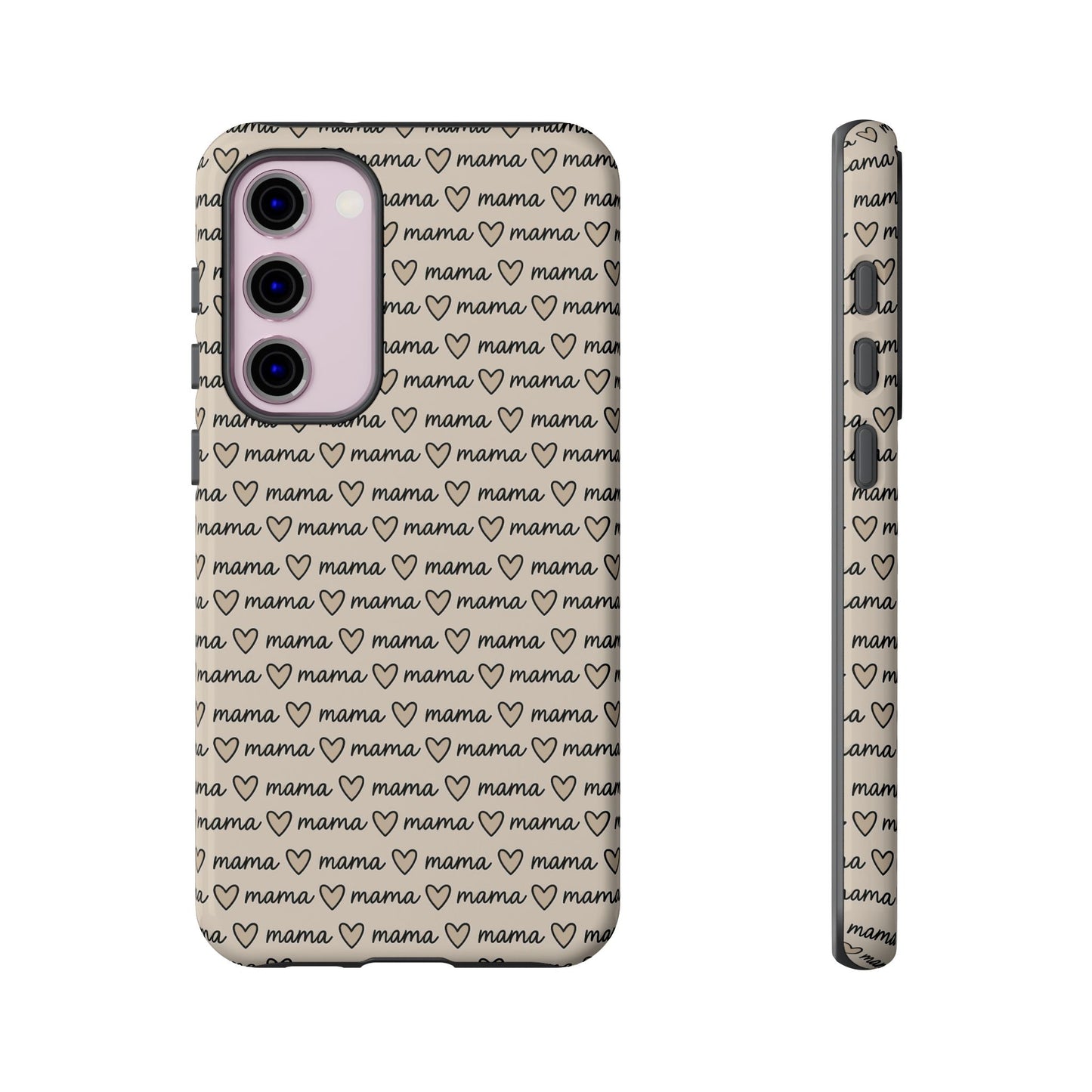 Mama Script Heart Pattern Phone Case