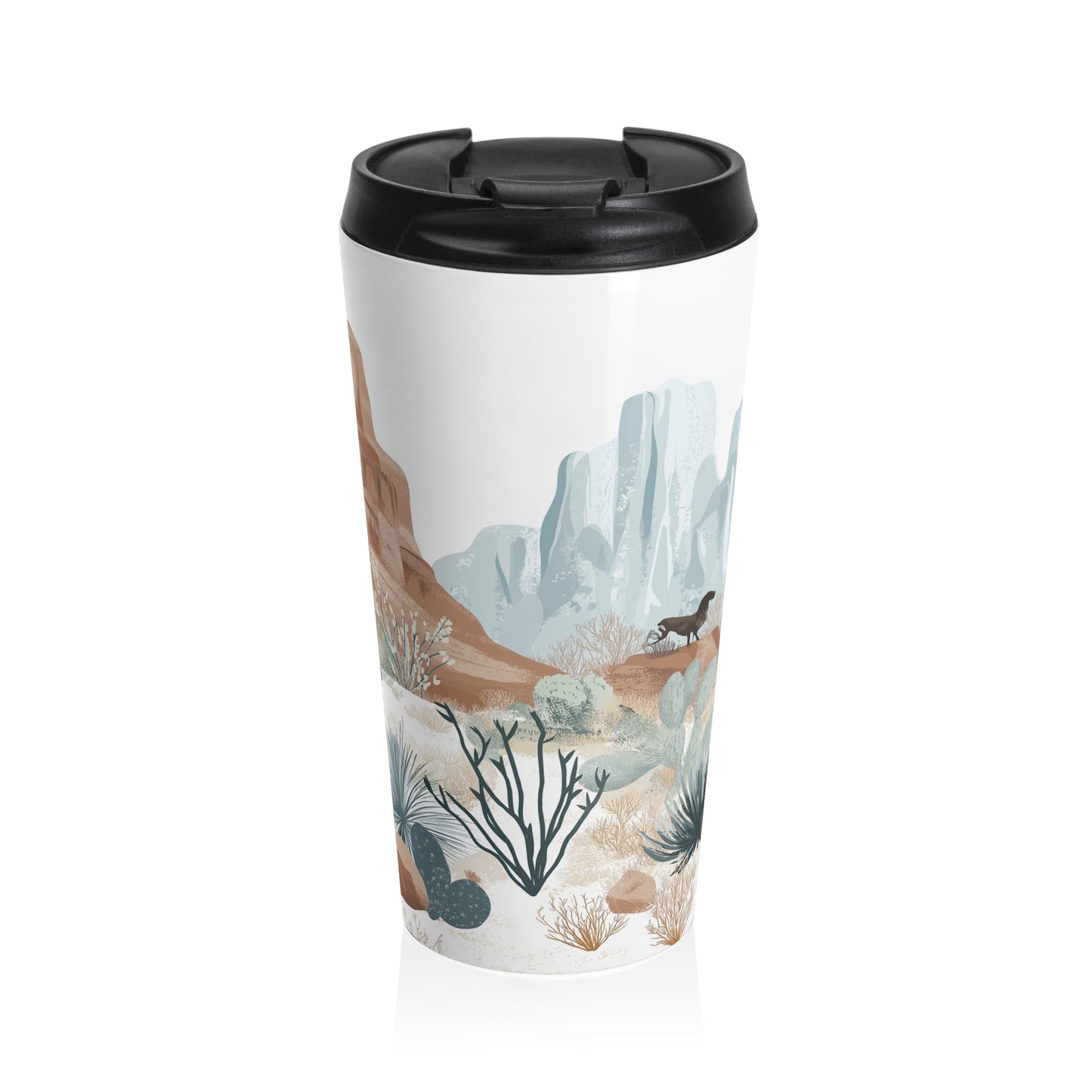 Desert Landscape Stainless Steel Travel Mug - Coffee Thermos - Travel Mug - Southwestern Desert Travel Mug