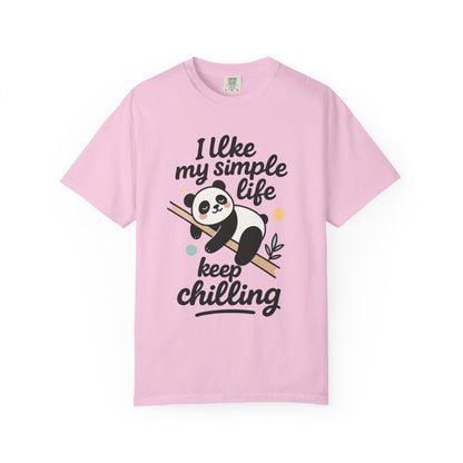 I Like My Simple Life Panda T-Shirt - Unisex Casual Tee