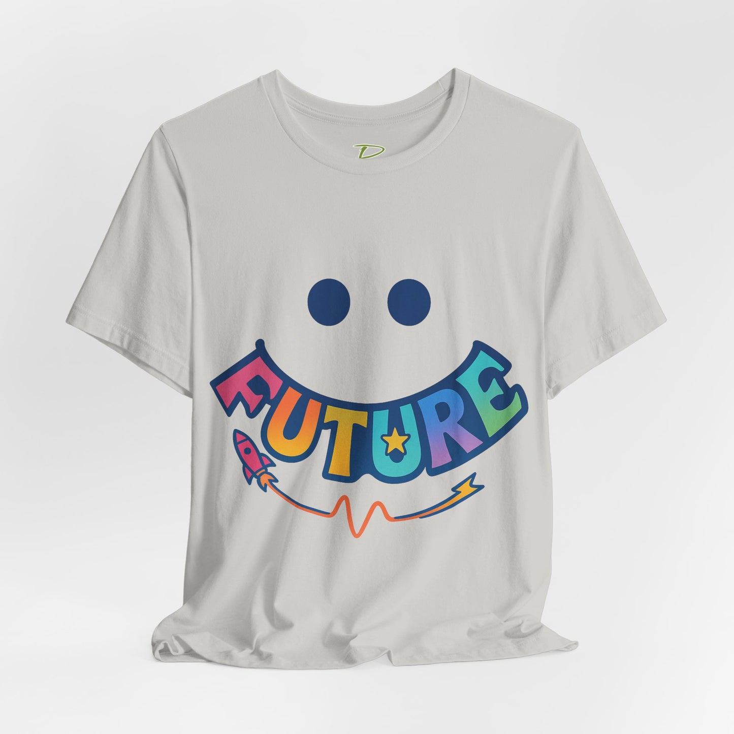 Colorful Future Smiley Unisex Tee - Vibrant Graphic T-Shirt for Optimism and Fun - Lightweight Fabric T-shirt