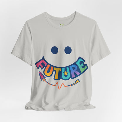 Colorful Future Smiley Unisex Tee - Vibrant Graphic T-Shirt for Optimism and Fun - Lightweight Fabric T-shirt