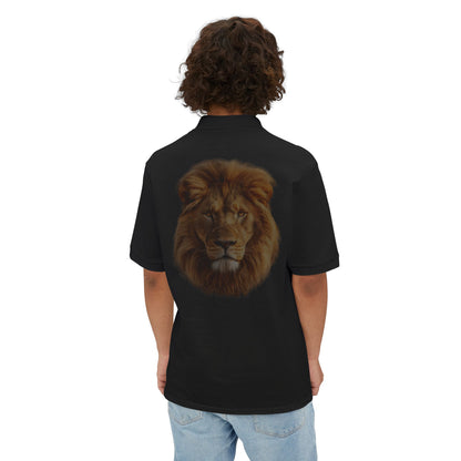Men's Polo Striking Lion Design
