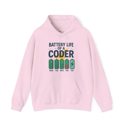Battery Life of a Coder Hoodie, Programmer Gift, Coding Apparel, Techie Fashion
