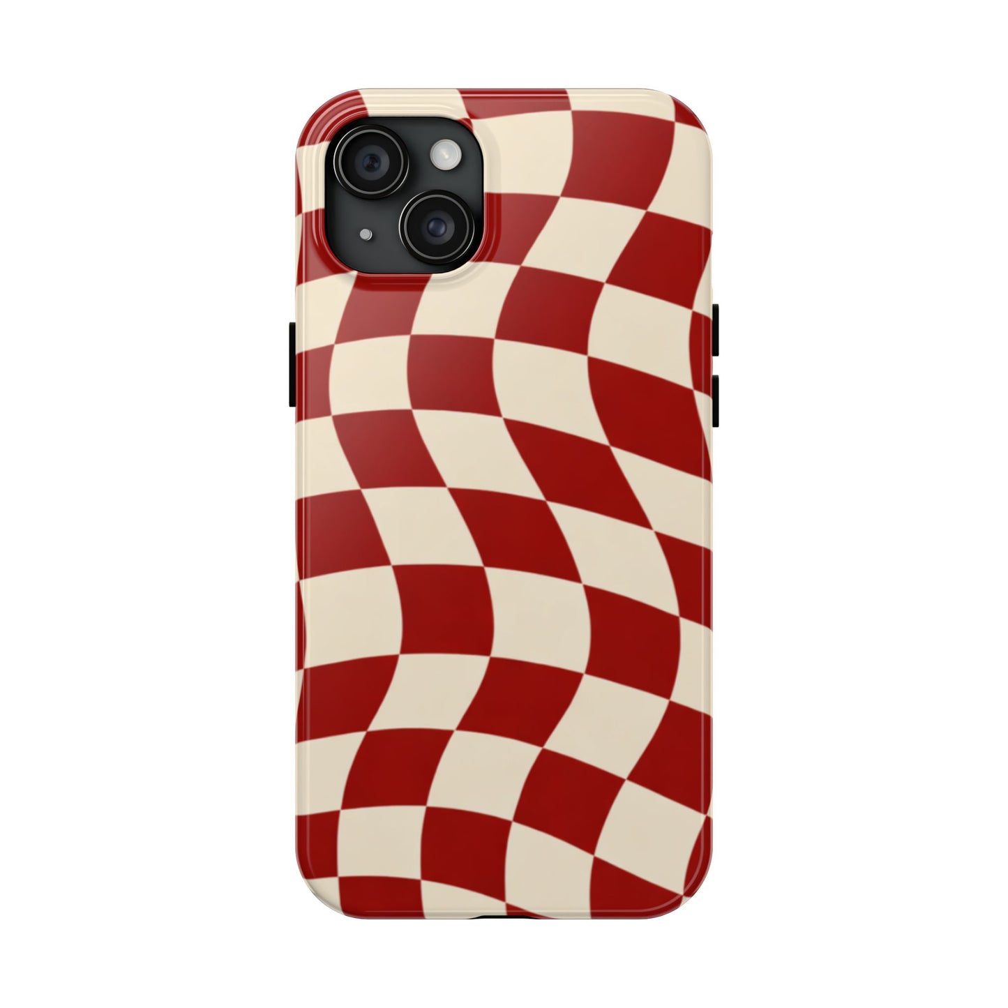 Red Wavy Checker Phone Case