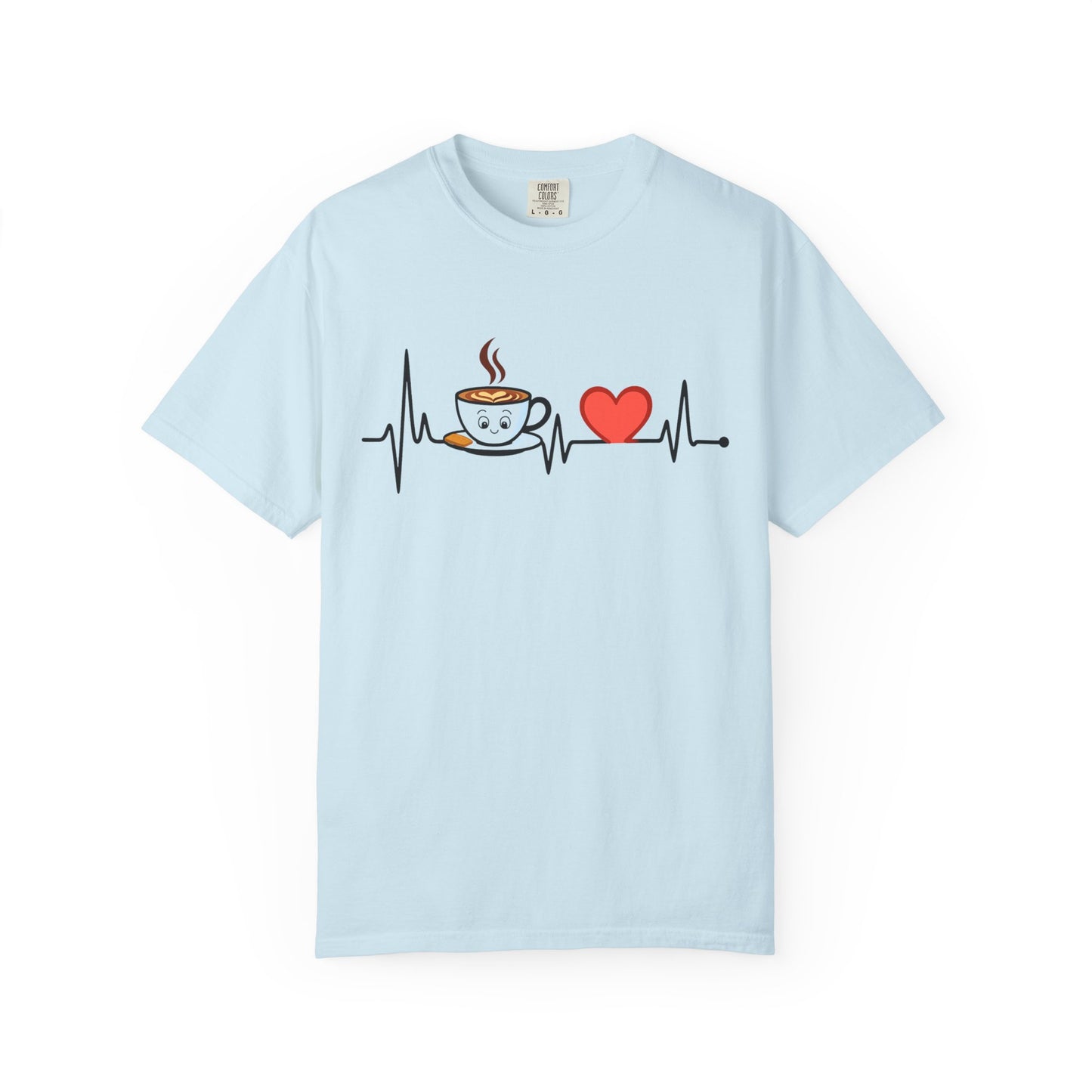 Cute Coffee Heartbeat T-Shirt, Unisex Tee for Coffee Lovers, Gift for Baristas, Casual Wear, Perfect for Birthdays and Holidays