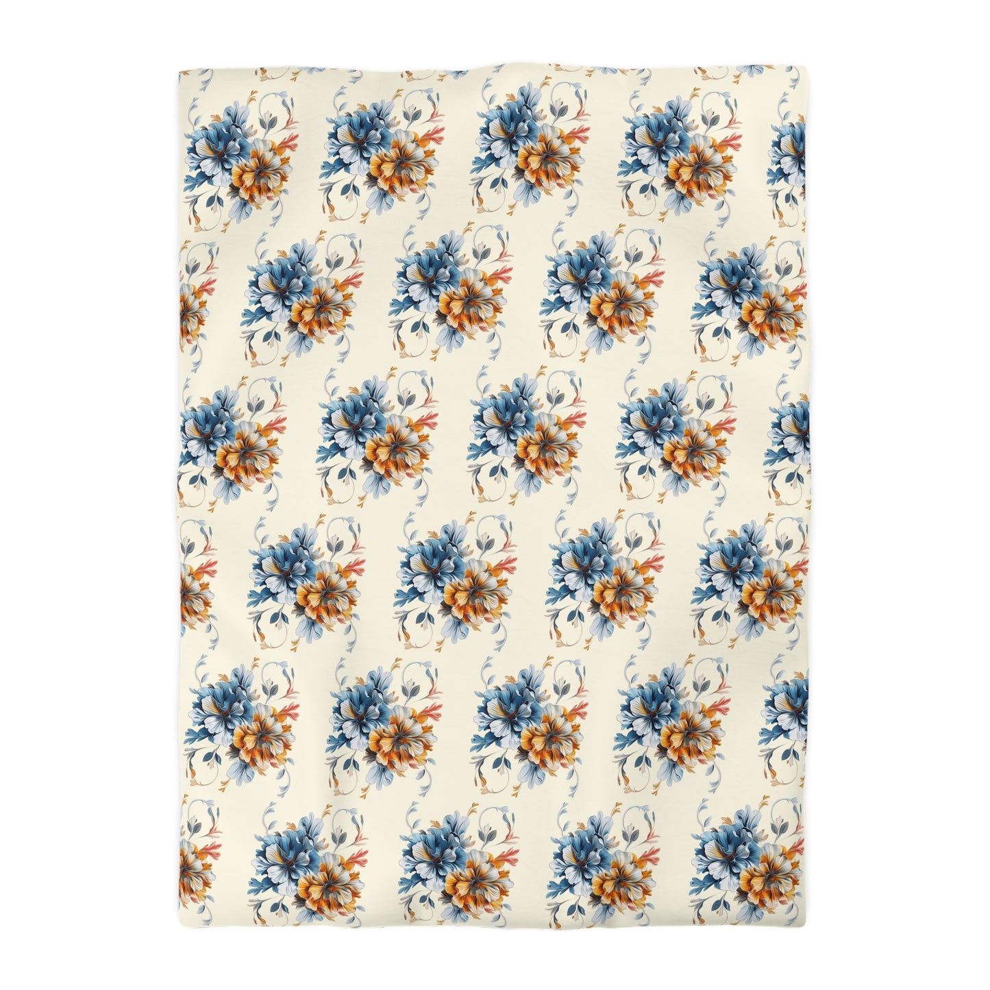Floral Microfiber Duvet Cover, Soft Bedding Set, Cozy Home Decor, Nature-Inspired Bedroom, Spring Gift Idea