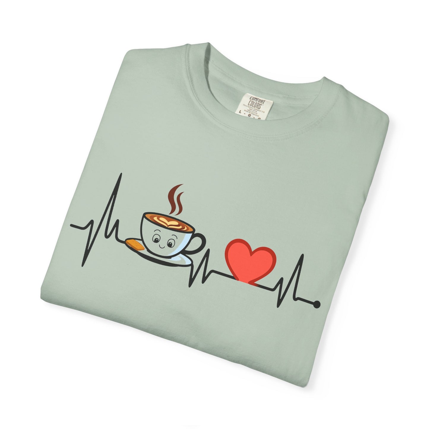 Cute Coffee Heartbeat T-Shirt, Unisex Tee for Coffee Lovers, Gift for Baristas, Casual Wear, Perfect for Birthdays and Holidays