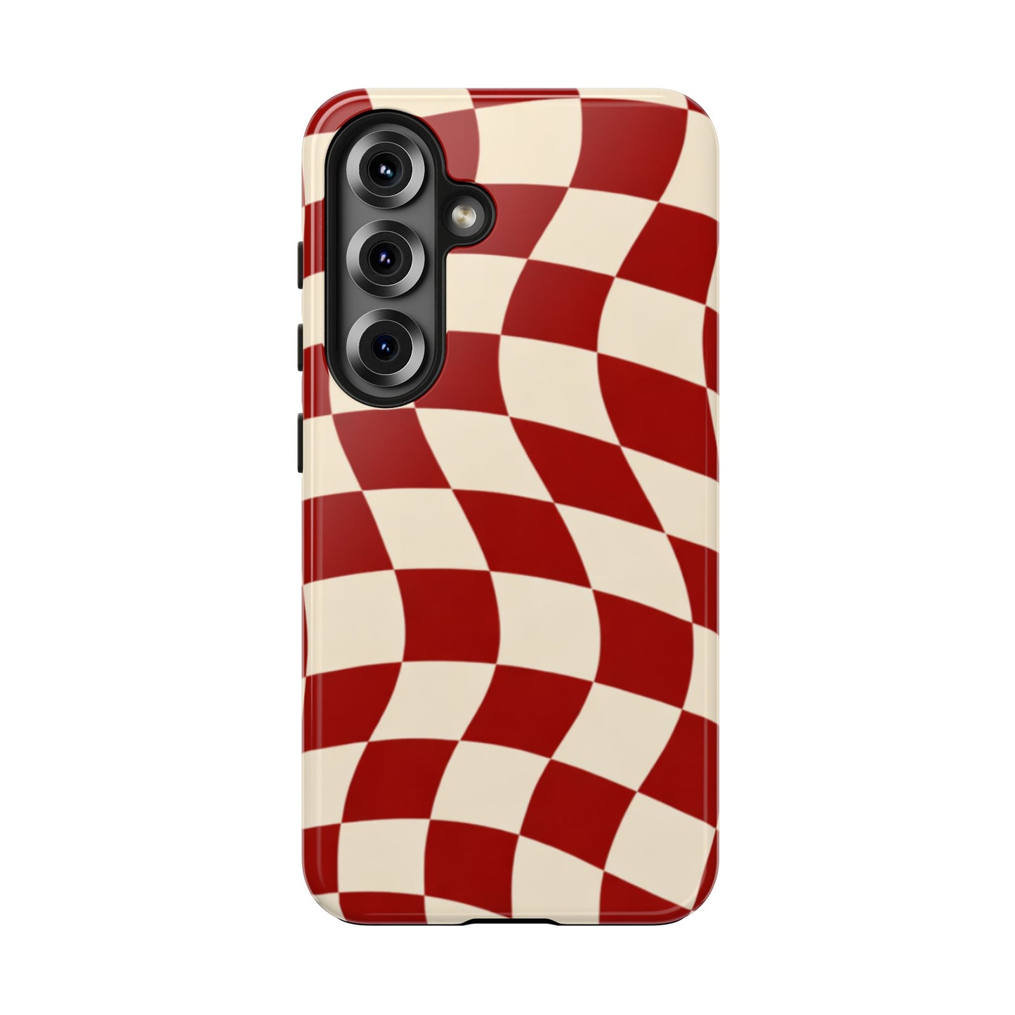 Red Wavy Checker Phone Case