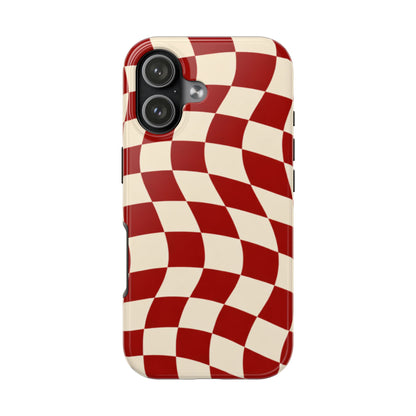 Red Wavy Checker Phone Case