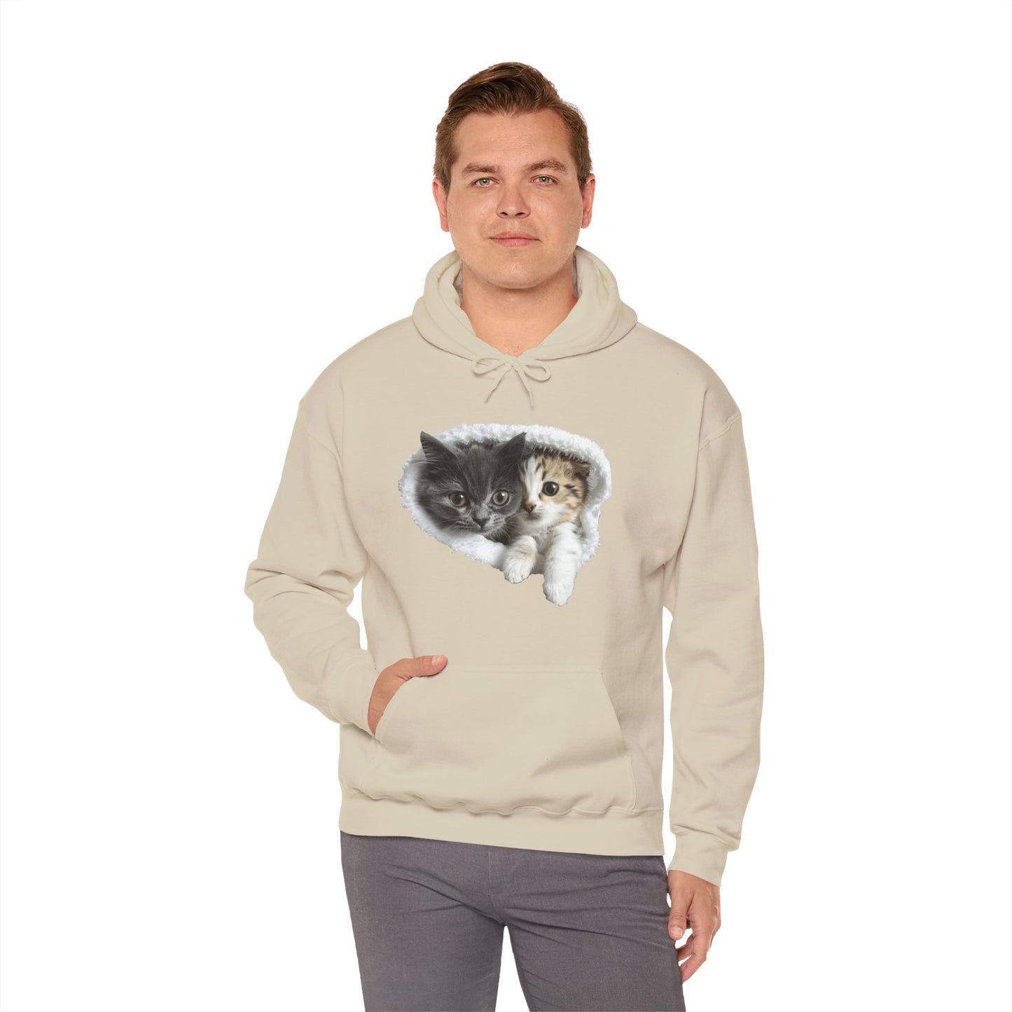 Cute Cat Design for Cat Lovers - Unisex Heavy Blend™ Hooded Sweatshirt - Cat Hoodies for Men and Women