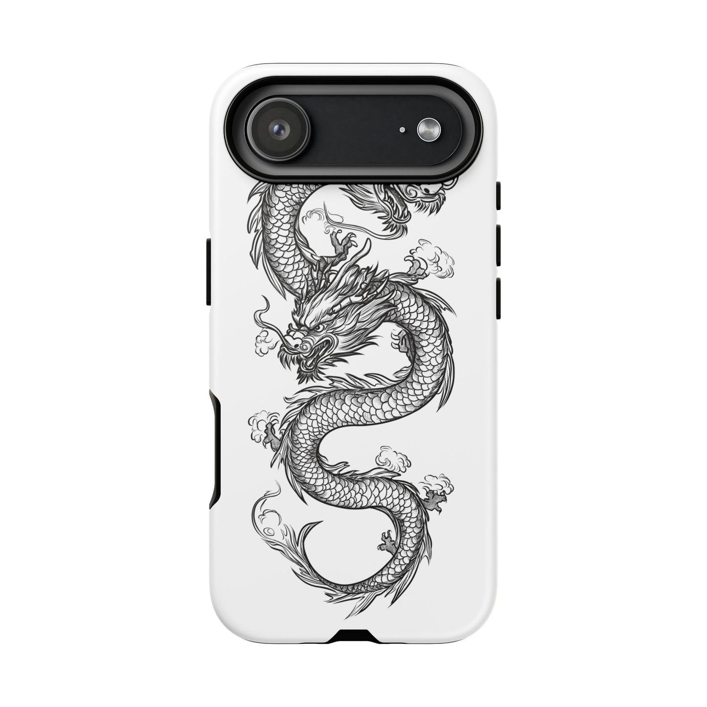 Dragons Phone Cases - Black Ink Tattoo Design of Dragons Tough Cases