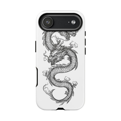 Dragons Phone Cases - Black Ink Tattoo Design of Dragons Tough Cases