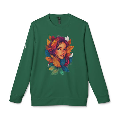 Adidas Women's Fleece Crewneck Sweatshirt - Fantasy Woman Face Fleece Sweatshirt