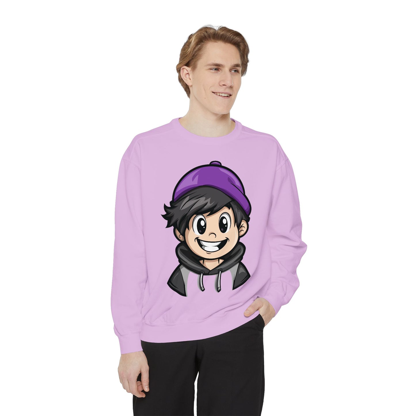 Men's Garment-Dyed Sweatshirt - Happy Vibes