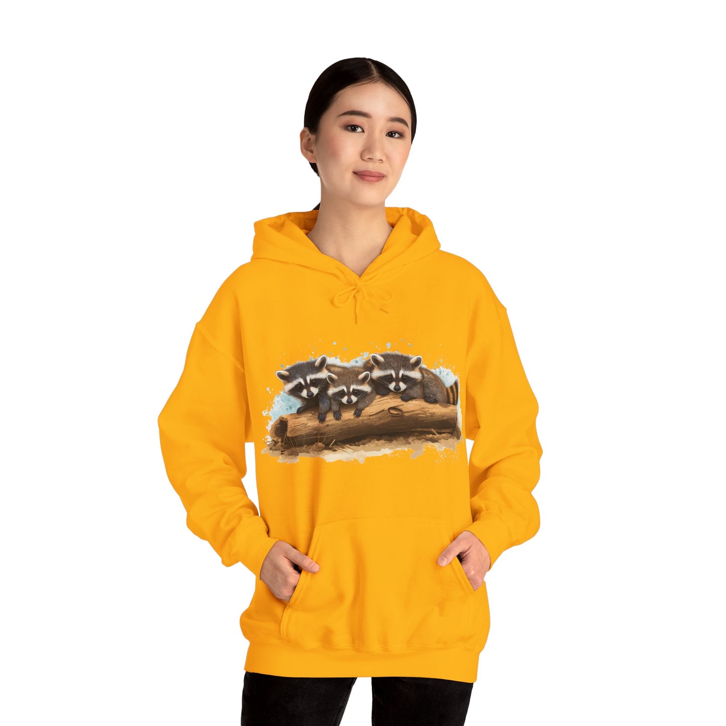 Cozy Raccoon Hooded Sweatshirt - Unisex Heavy Blend™- Raccoon in hoodie - Raccoon Hoodie with ears