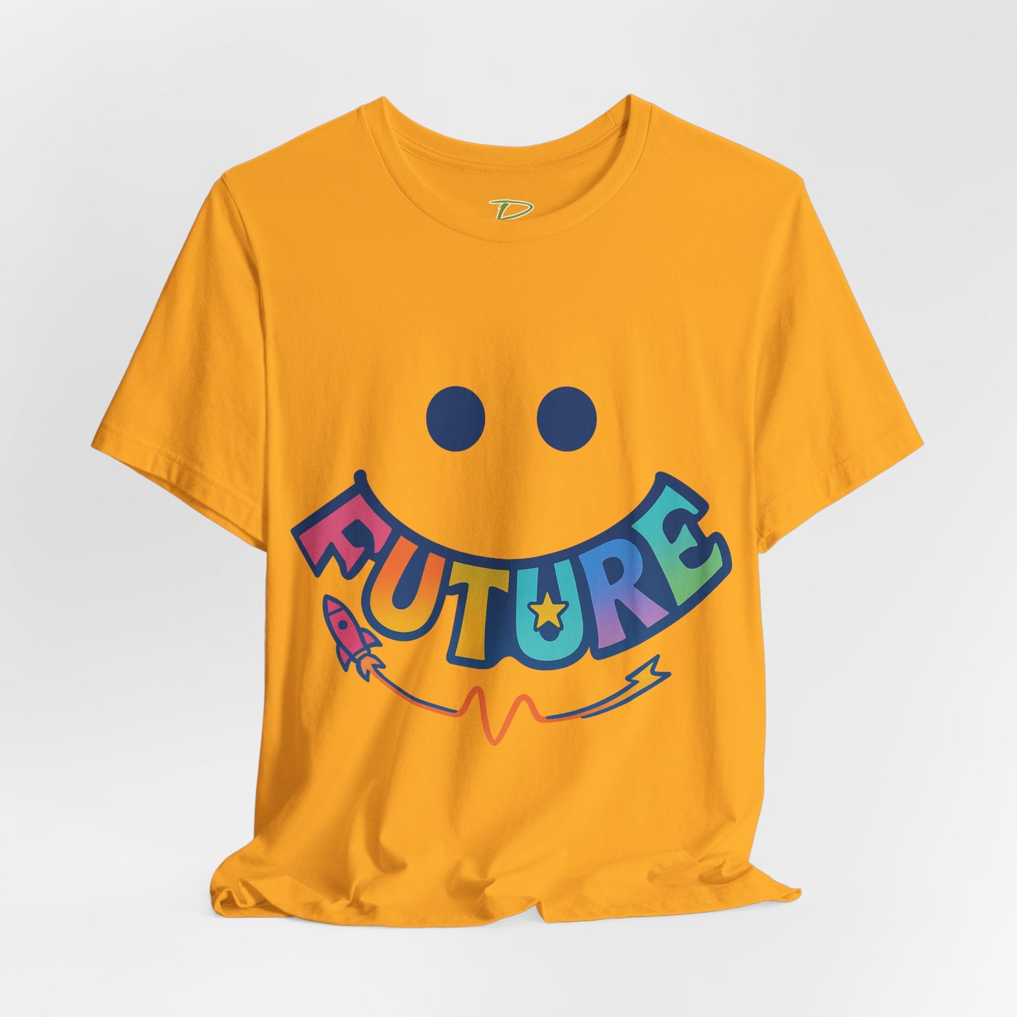 Colorful Future Smiley Unisex Tee - Vibrant Graphic T-Shirt for Optimism and Fun - Lightweight Fabric T-shirt